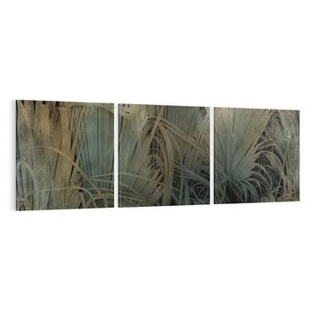 Obraz na płótnie 150x50 - Światło w mroku duszy - liście traw, mroczny klimat