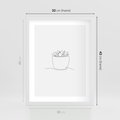 Plakat w ramie 30x40 - Rozkwitające Echa - szkic, minimalizm - rama biała