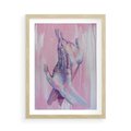 Plakat w ramie 50x70 - Splecione - obraz olejny, pastelowe kolory - rama drewno