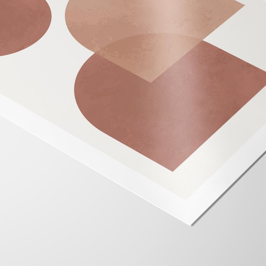 Plakat bez ramy 21x30 - Harmonijne Widoki - abstrakcyjne geometryczne kształty, odcienie brązu i beżu