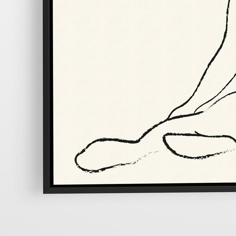 Obraz w ramie 50x50 - Akt w Minimalizmie - kobieta akt, minimalizm - rama czarna