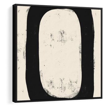 Obraz w ramie 50x50 - Wnętrza Kształtów - abstrakcja, minimalizm - rama czarna