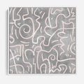 Obraz w ramie 50x50 - Sploty odblasków i zawirowań - abstrakcyjne rysunki, wzorek - rama biała