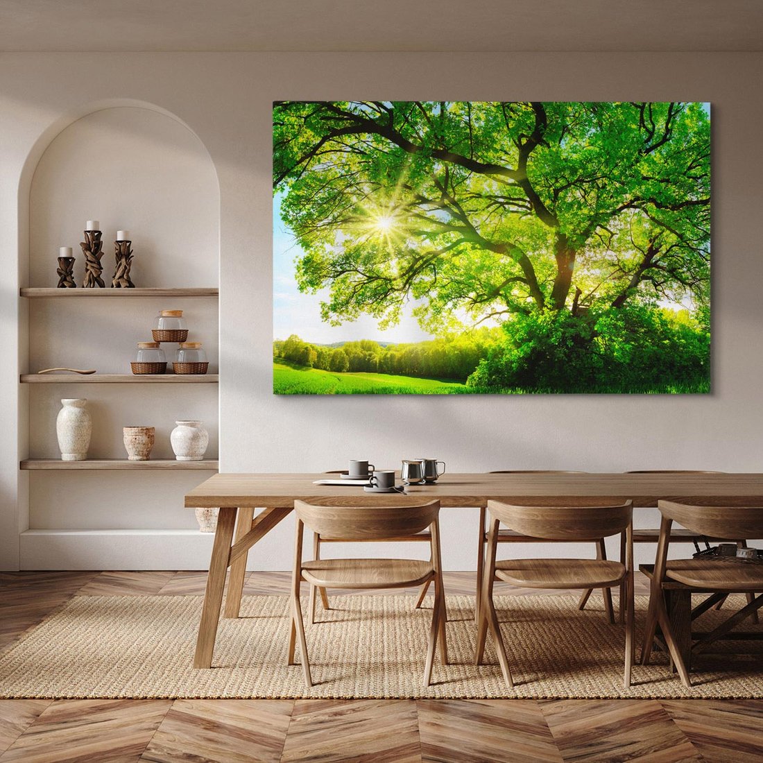 Obraz na płótnie 100x70 - Natura w pełnym rozkwicie - drzewo, niebo