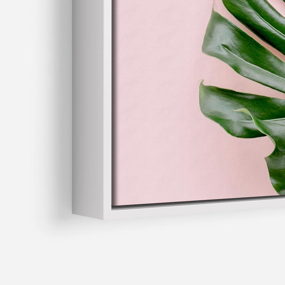 Obraz w ramie 120x80 - Egzotyczna Roślinność - liście, monstera - rama biała