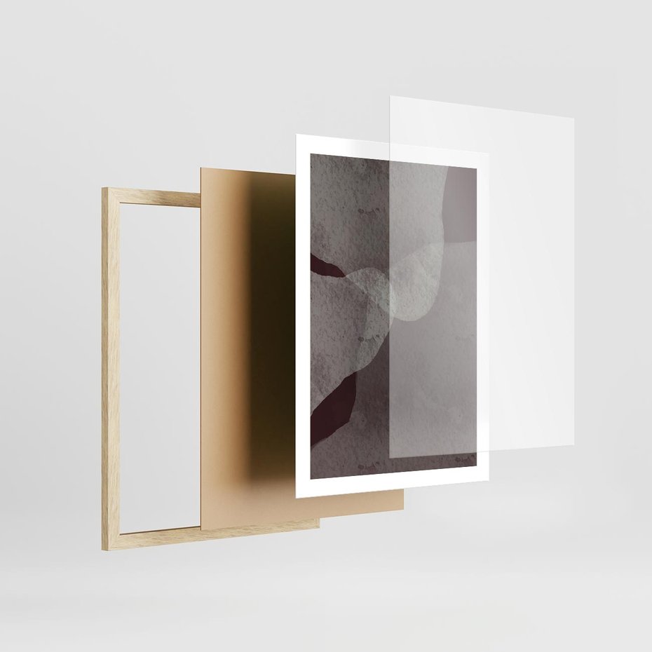 Plakat w ramie 50x70 - Obce Odcienie - mroczny plakat, nowoczesne wnętrza - rama drewno