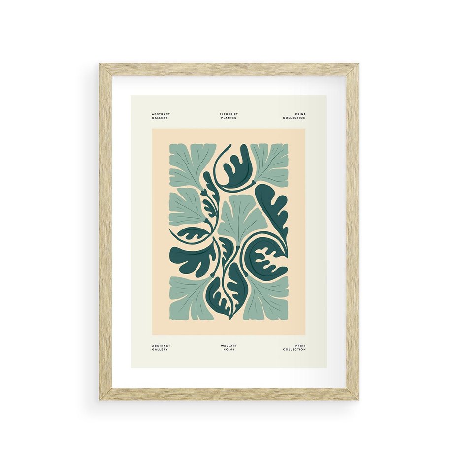 Plakat w ramie 30x40 - Podróżne Impresje - roślinne motywy, ornamenty - rama drewno