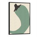 Obraz w ramie 70x100 - Granice Akwareli - abstrakcyjny minimalistyczny obraz, zielona papryczka - rama czarna