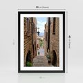 Plakat w ramie 30x40 - Perspektywa malowniczej uliczki - uliczka, perspektywa - rama czarna