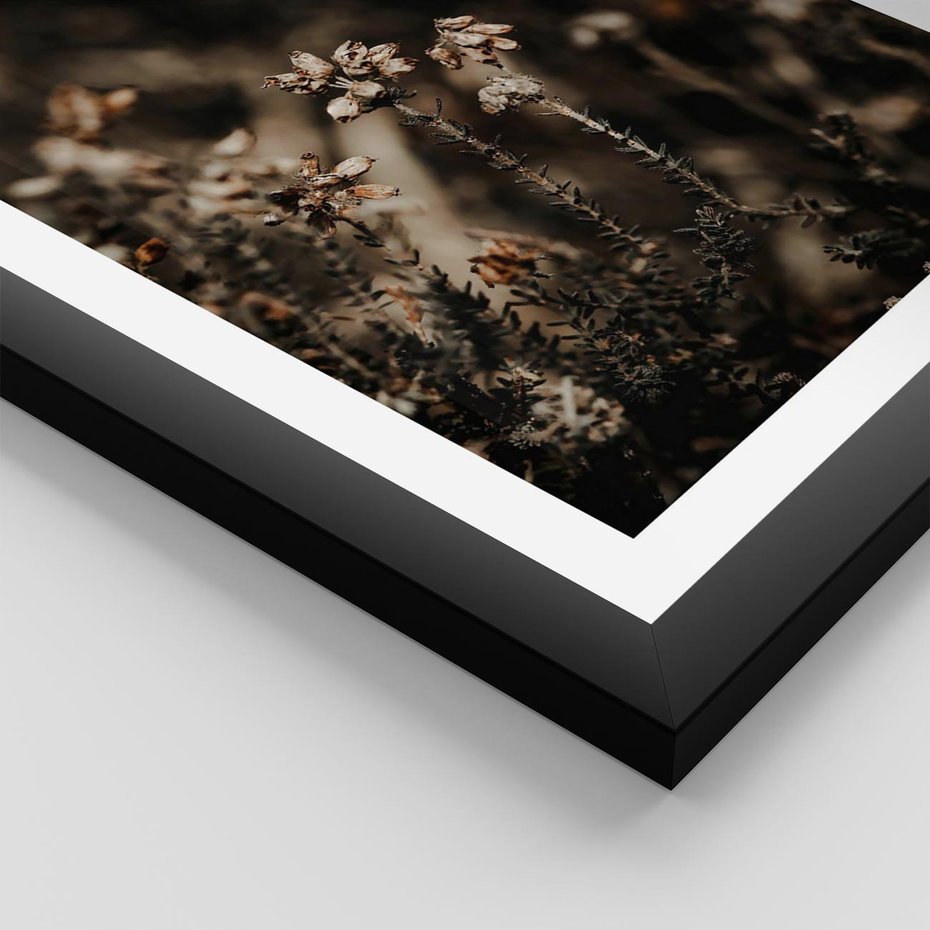 Plakat w ramie 50x70 - Jesienny Urok - suche trawy, jesienny pejzaż - rama czarna