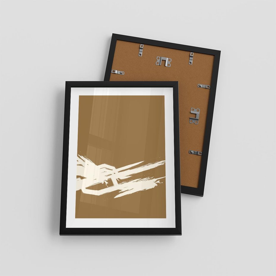 Plakat w ramie 30x40 - Taniec Energii - abstrakcyjne kreski, maźnięcia - rama czarna