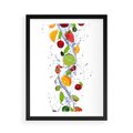 Plakat w ramie 50x70 - Kulinarne Inspiracje - owoce, woda - rama czarna