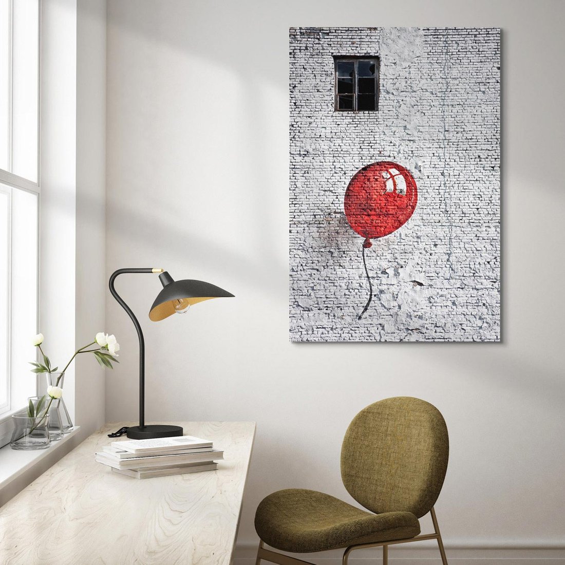 Obraz na płótnie 50x70 - Mur Balonów - mur, balon
