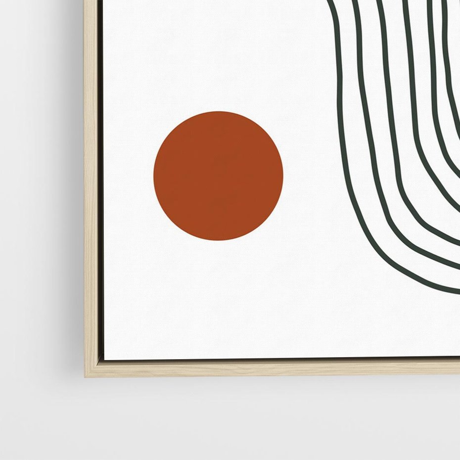 Obraz w ramie 50x50 - Kontury Harmonii - nieregularne linie, koła - rama drewno
