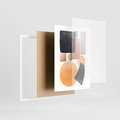 Plakat w ramie 30x40 - Geometria w Abstrakcji - abstrakcja, proste formy - rama biała