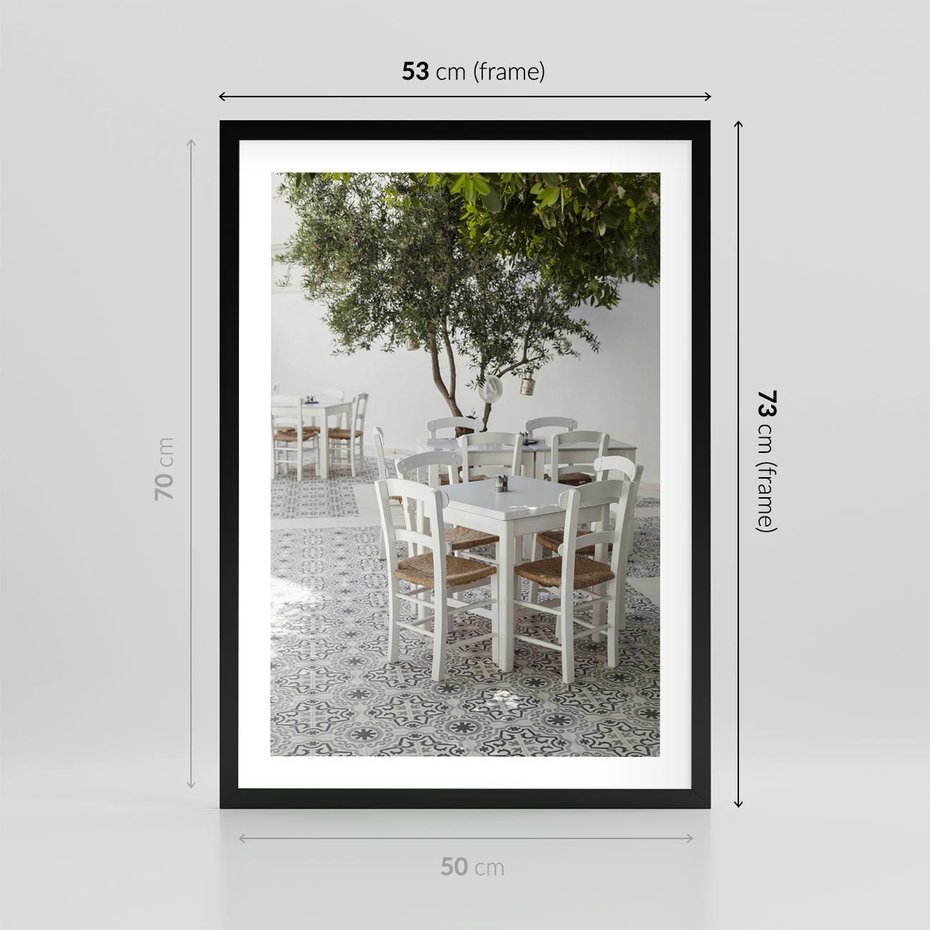 Plakat w ramie 50x70 - Włoska restauracja pełna smaków - włoska, restauracja - rama czarna