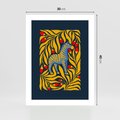 Plakat bez ramy 30x40 - Wibracje Wyobraźni - zebra, granatowe tłó