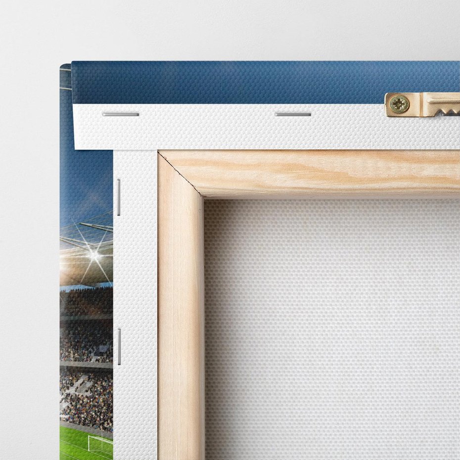 Obraz na płótnie 70x50 - Magia Piłkarskiego Stadionu: Sport i Emocje - stadion, piłka