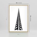 Plakat w ramie 50x70 - Majestatyczna Architektura - wysoki, strzelisty wieżowiec - rama drewno