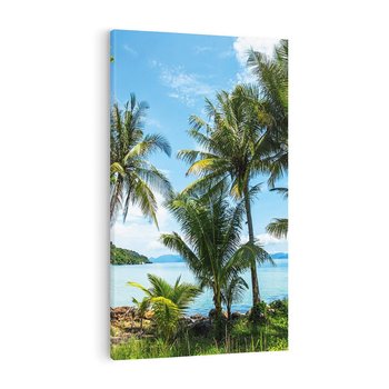 Obraz na płótnie 70x100 - Rajski wypoczynek - palmy, morze
