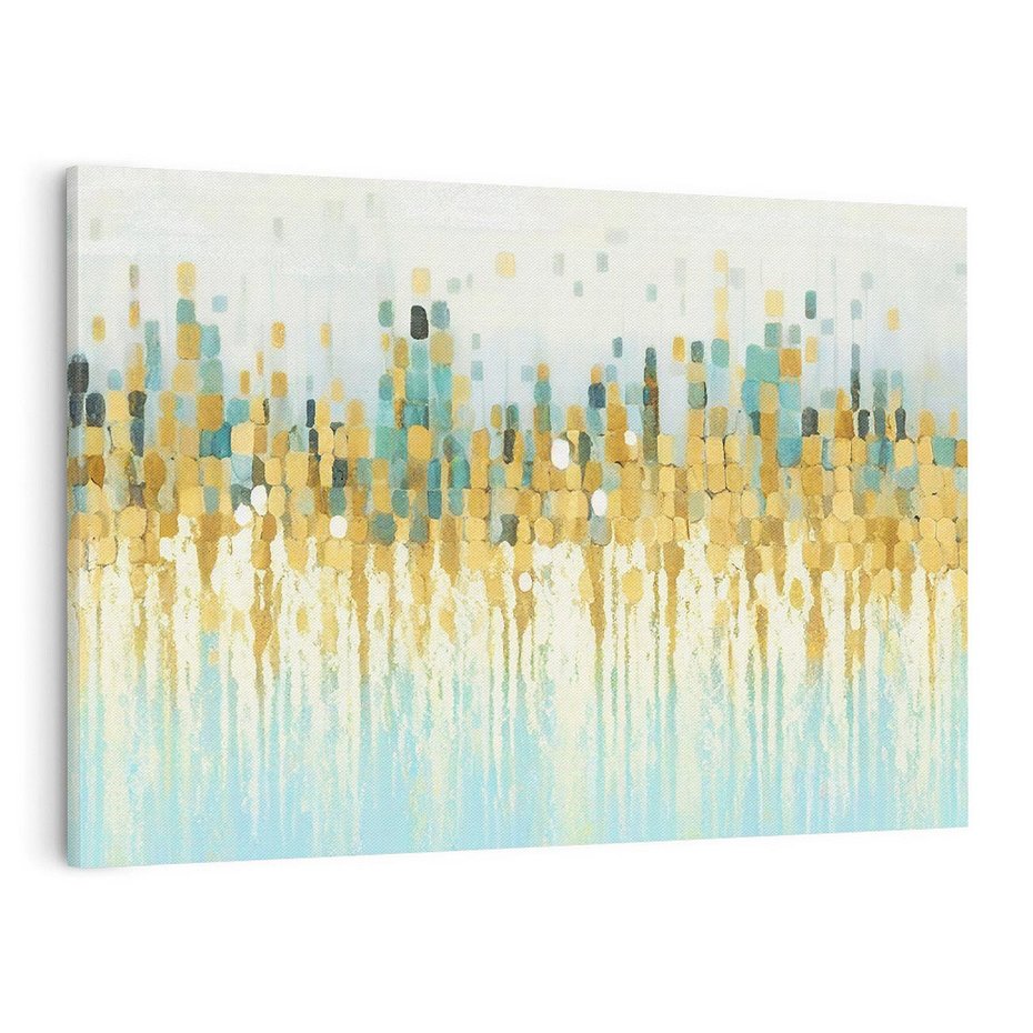 Obraz na płótnie 100x70 - Turkusowa Harmonia - abstrakcja, geometryczne plamki