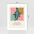 Plakat bez ramy 30x40 - Impresje kwiatowej abstrakcji - retro kwiatowa grafika, kompozycja