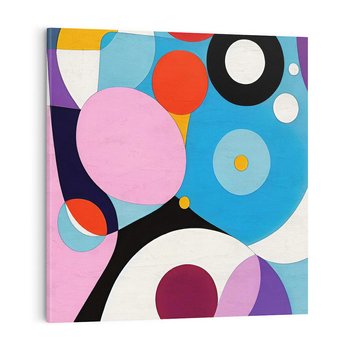 Obraz na płótnie 40x40 - Kolorowe Ulotności - abstrakcyjny obraz olejny, żywe kolory