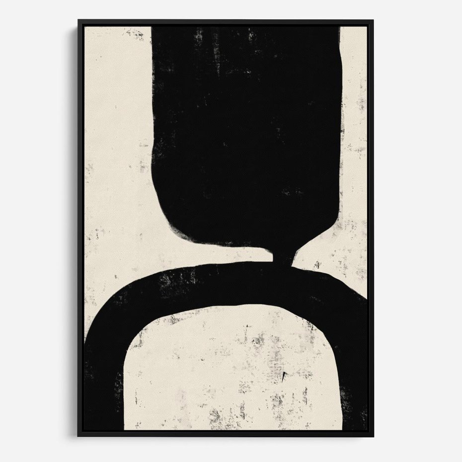 Obraz w ramie 50x70 - Przenikające Plamy - abstrakcyjna sztuka, minimalizm - rama czarna
