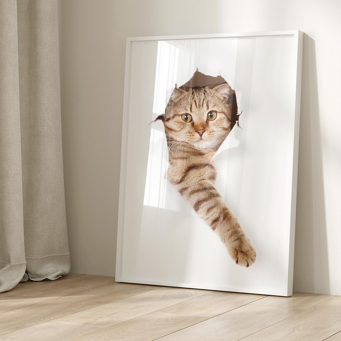 Plakat bez ramy 40x50 - Kot w Dziurze - kot, dziura