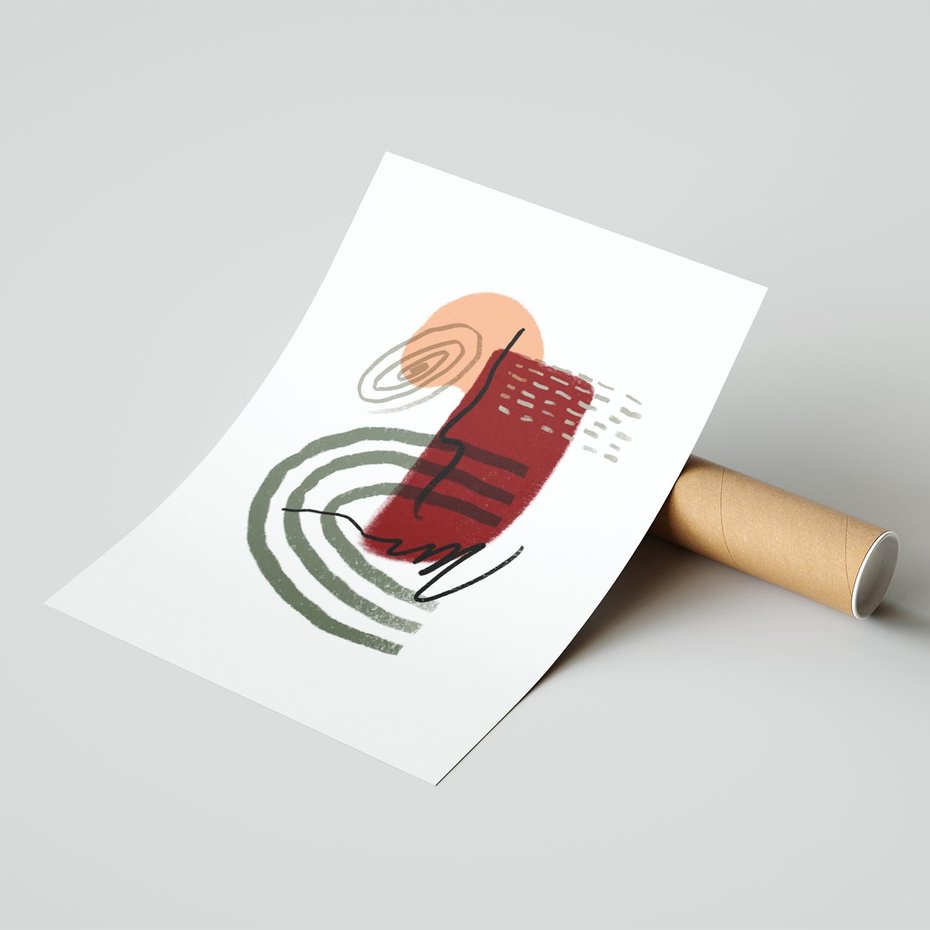 Plakat bez ramy 50x70 - Boho Raj - abstrakcyjna sztuka, boho kształty