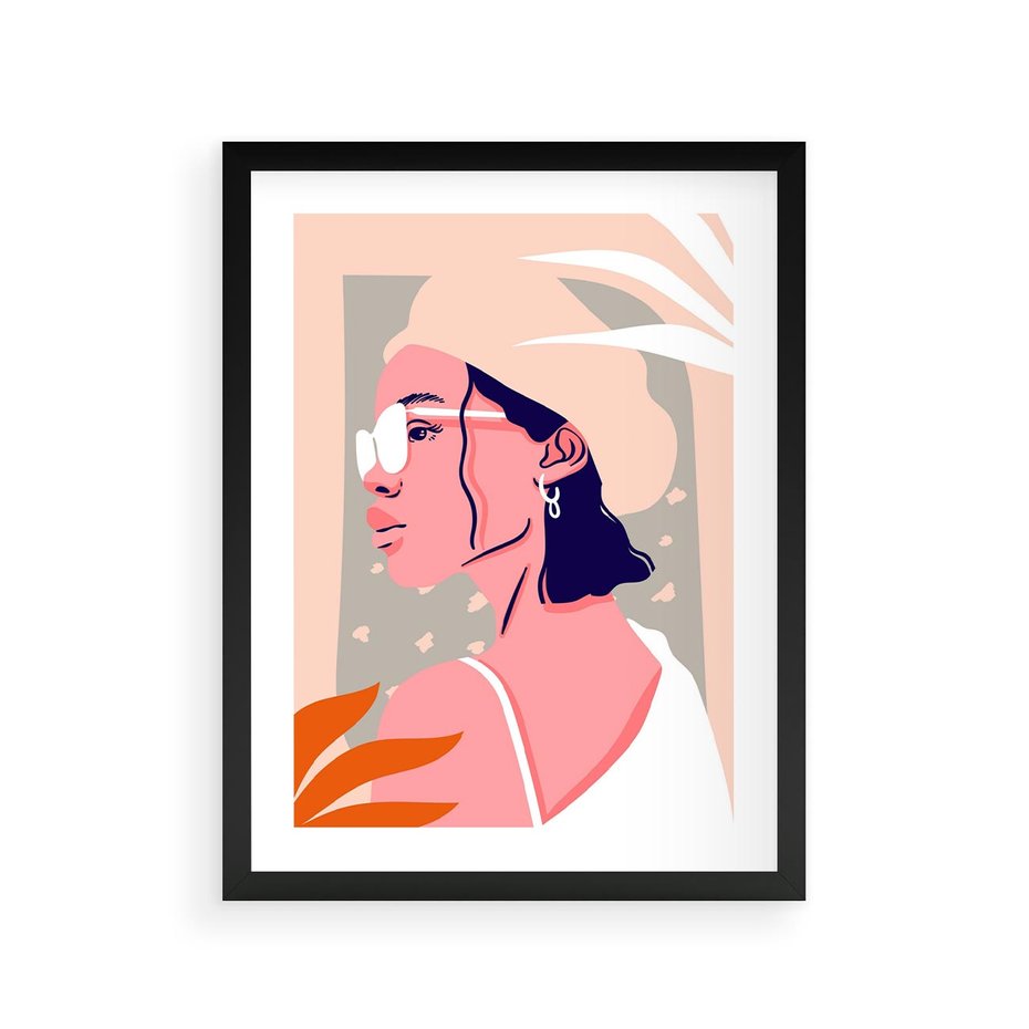 Plakat w ramie 30x40 - Kobieca Esencja - nowoczesny plakat, styl retro - rama czarna