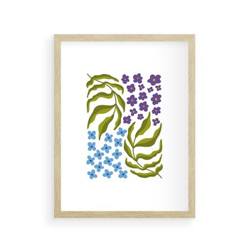 Plakat w ramie 50x70 - Księga Kształtów Bez Granic - kwiaty, sztuka nowoczesna - rama drewno