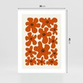 Plakat bez ramy 30x40 - Wibracje Przestrzeni - abstrakcyjne czerwone kwiaty, kompozycja