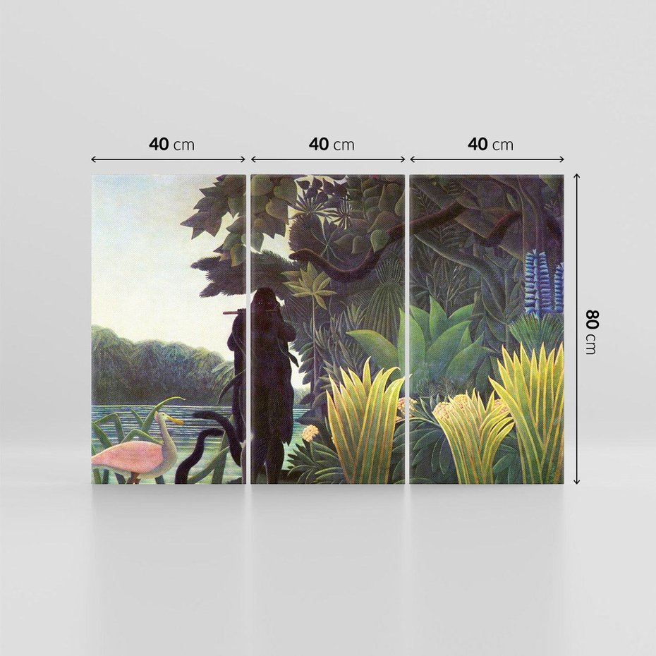 Obraz na płótnie 120x80 - "The Snake Charmer" (1907) Henriego Rousseau - Reprodukcja - reprodukcja, obraz na płótnie