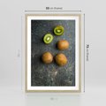 Plakat w ramie 50x70 - : Zdrowe kąski - kiwi, owoce - rama drewno