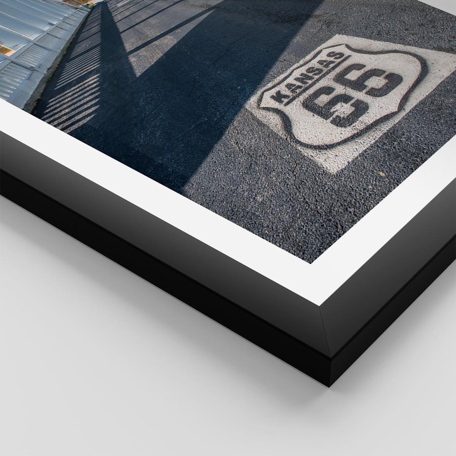 Plakat w ramie 30x40 - Kansas i Route 66 - Kansas, route 66 - rama czarna