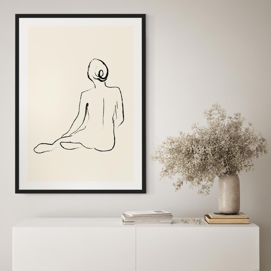 Plakat bez ramy 50x70 - Akt w Minimalizmie - kobieta akt, minimalizm