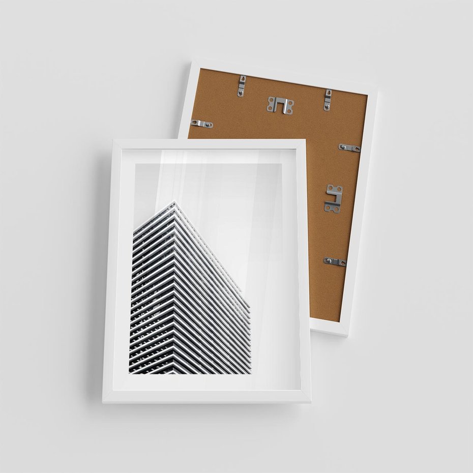 Plakat w ramie 30x40 - Wzorce Wysokości - architektura, wysoki wieżowiec - rama biała
