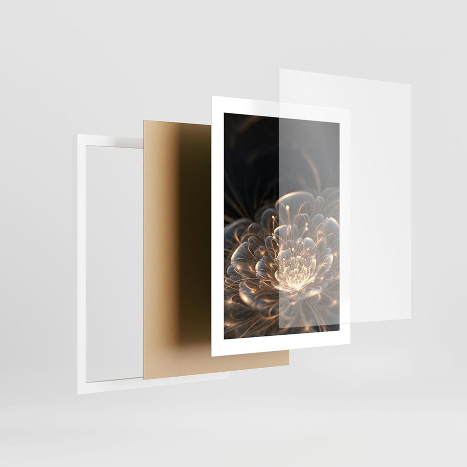 Plakat w ramie 30x40 - Nowoczesny Kwiat - kwiat, nowoczesny - rama biała