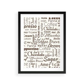 Plakat w ramie 40x50 - Kawa w Stylu Coffee - kawa, coffee - rama czarna