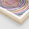 Plakat w ramie 40x50 - Cyrkulująca Harmonia - kolorowe etniczne wzory, tęczowe żywe kolory - rama drewno