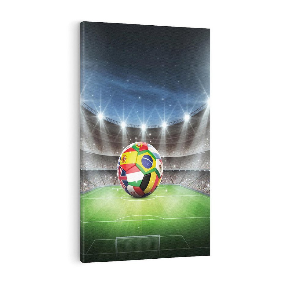 Obraz na płótnie 50x70 - Piłka nożna na stadionie: Pasja sportu - stadion, piłka