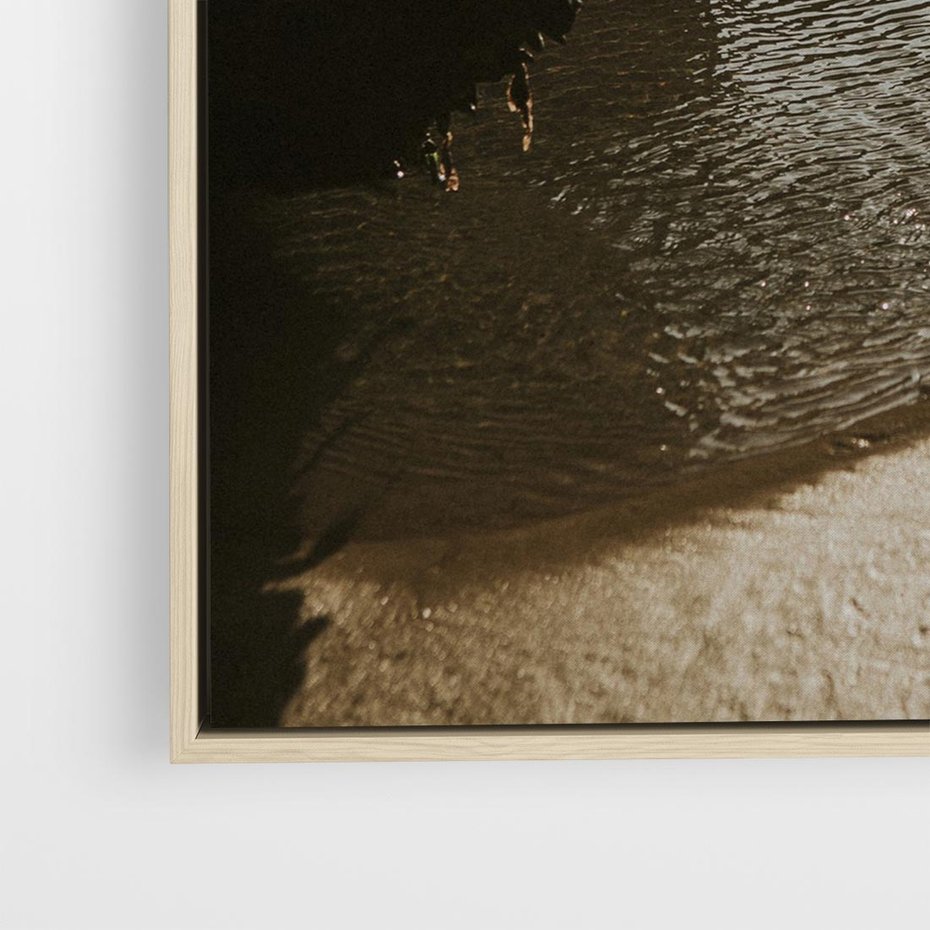 Obraz w ramie 50x50 - Relaksujący Raj - plaża, morze - rama drewno