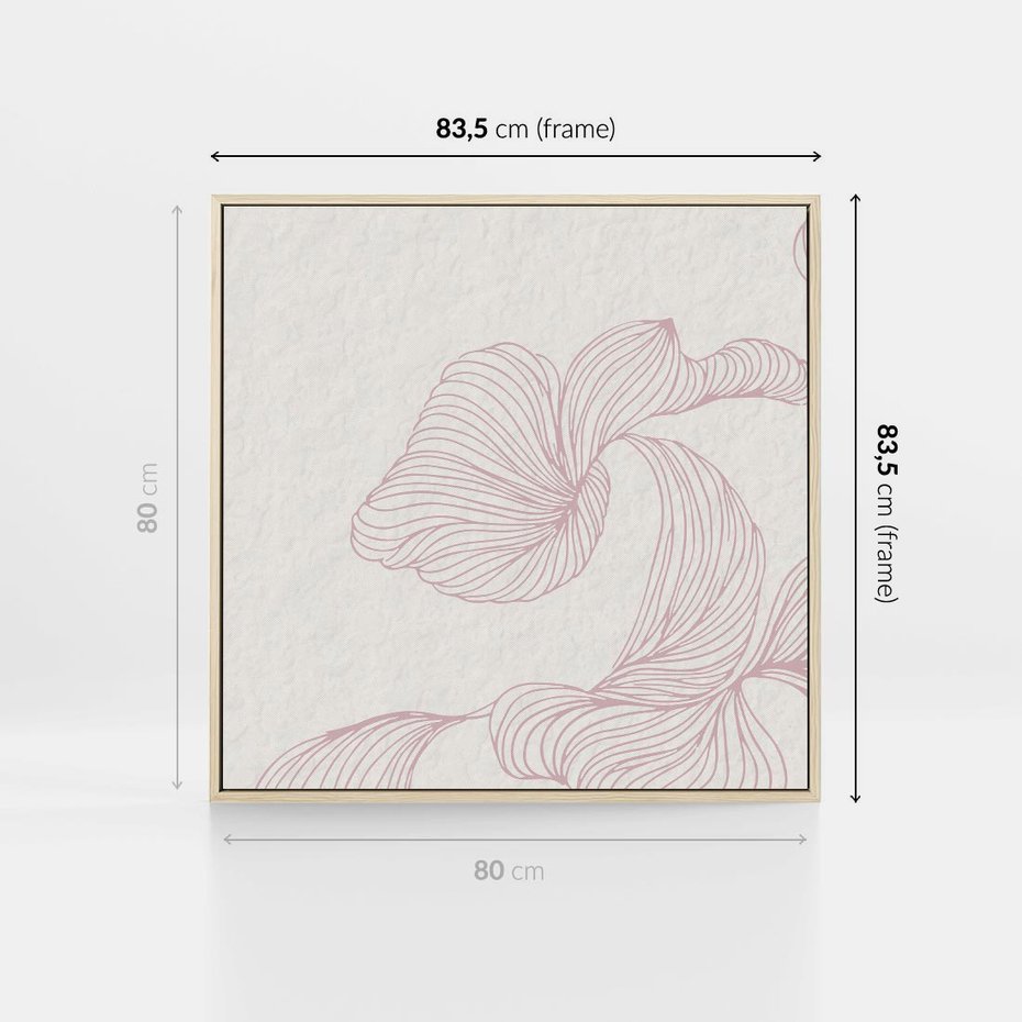 Obraz w ramie 80x80 - Szept marzeń i tajemnic - abstrakcyjne, roślinne ornamenty - rama drewno