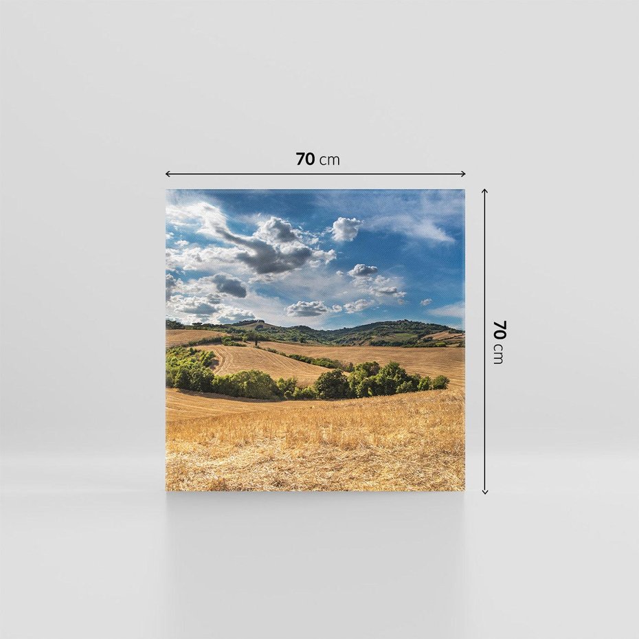 Obraz na płótnie 70x70 - Łąka góry i panoramiczny widok - łąka, góry