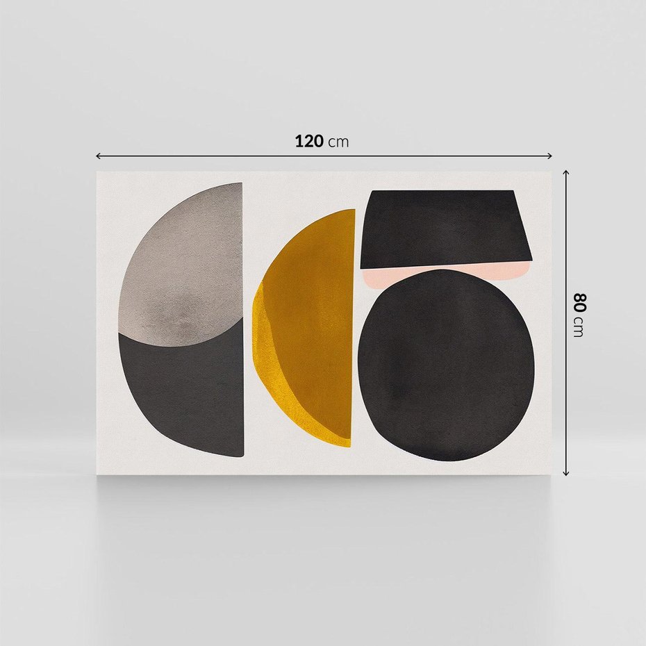 Obraz na płótnie 120x80 - Tajemnice sztuki odkryte - geometryczne półkola, kształty