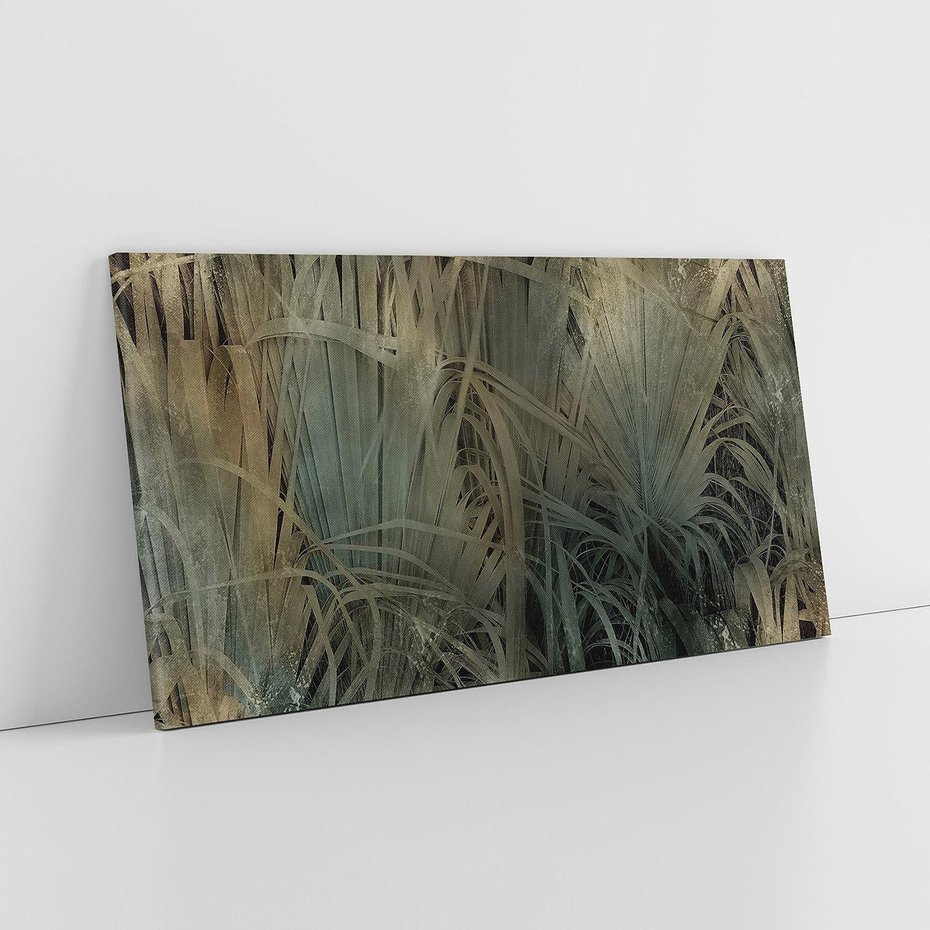 Obraz na płótnie 120x60 - Światło w mroku duszy - liście traw, mroczny klimat