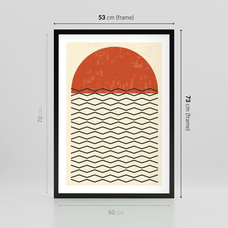 Plakat w ramie 50x70 - Abstrakcyjne Wzory na Plakacie - geometryczna sztuka, nowoczesny plakat - rama czarna
