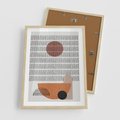 Plakat w ramie 50x70 - Symetria w Stylu Mid-Century - minimalistyczny obraz, mid-century styl - rama drewno