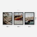 Zestaw obrazy w ramie 30x40 galeria - Morze, wakacje, podróż, łodzie - rama czarna